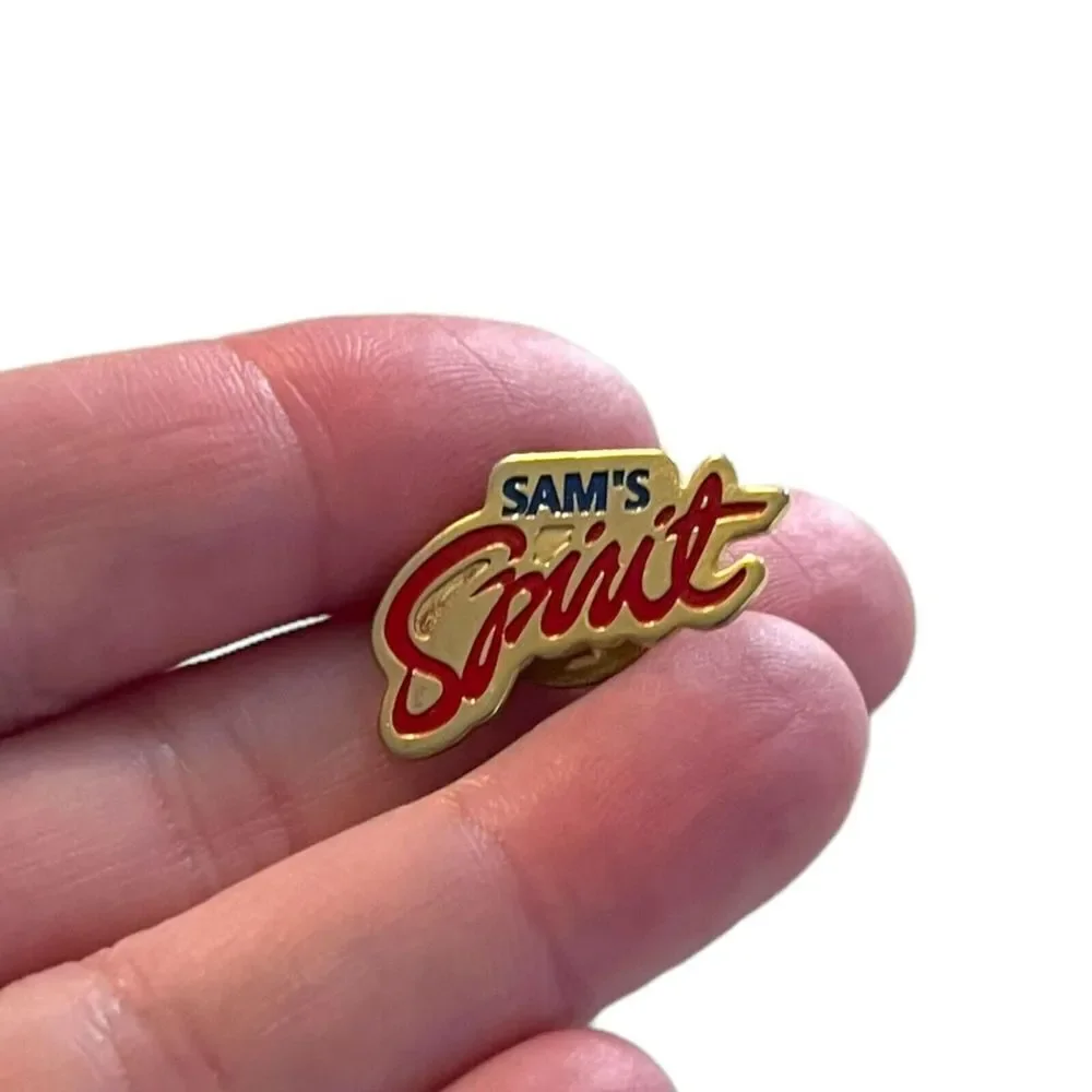 Vintage Sam's Club Spirit Badge Pin Metal Gold Trim Associate Employee‎